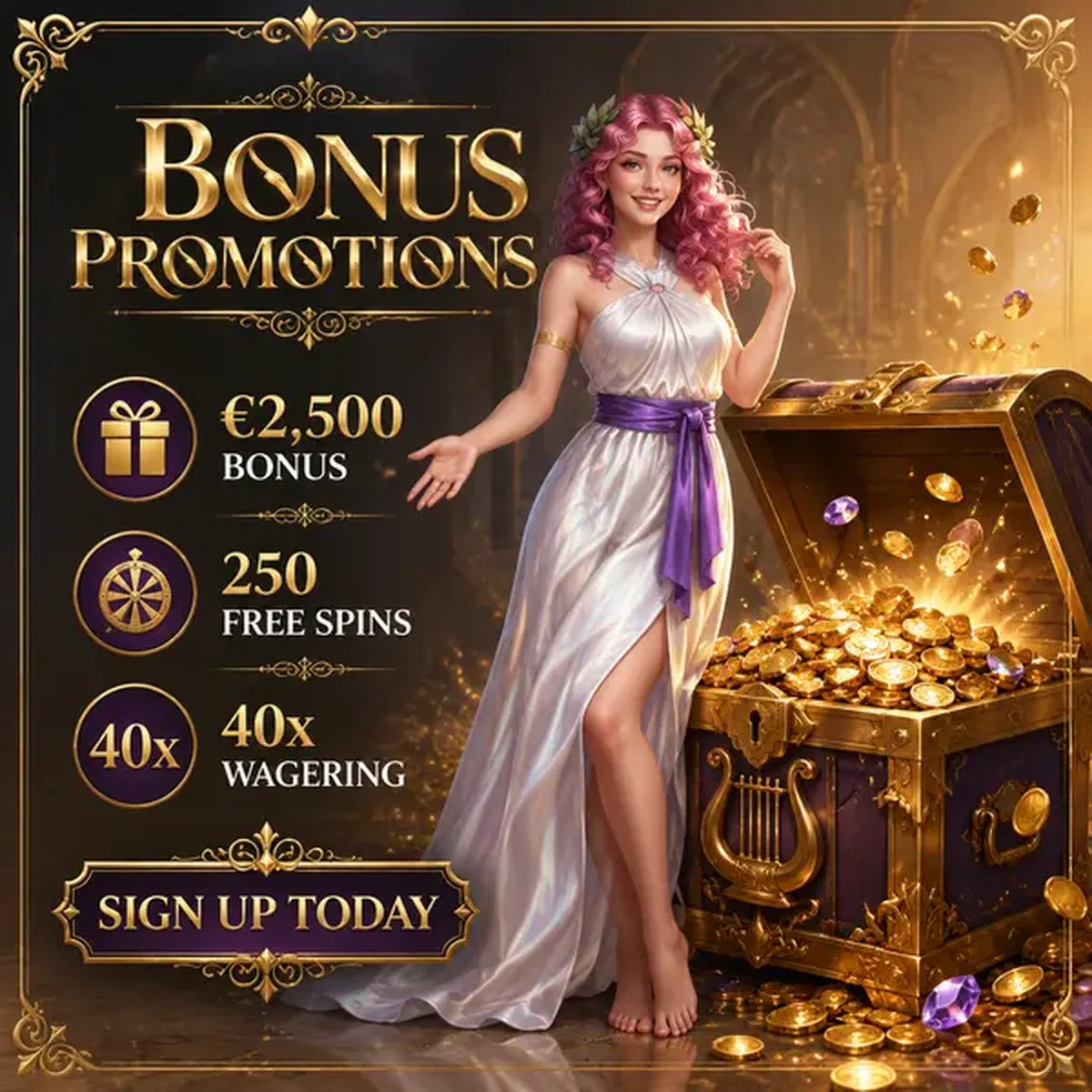 Musa mascotte Melody che presenta tesori bonus nell'area benvenuto di Lira Spin